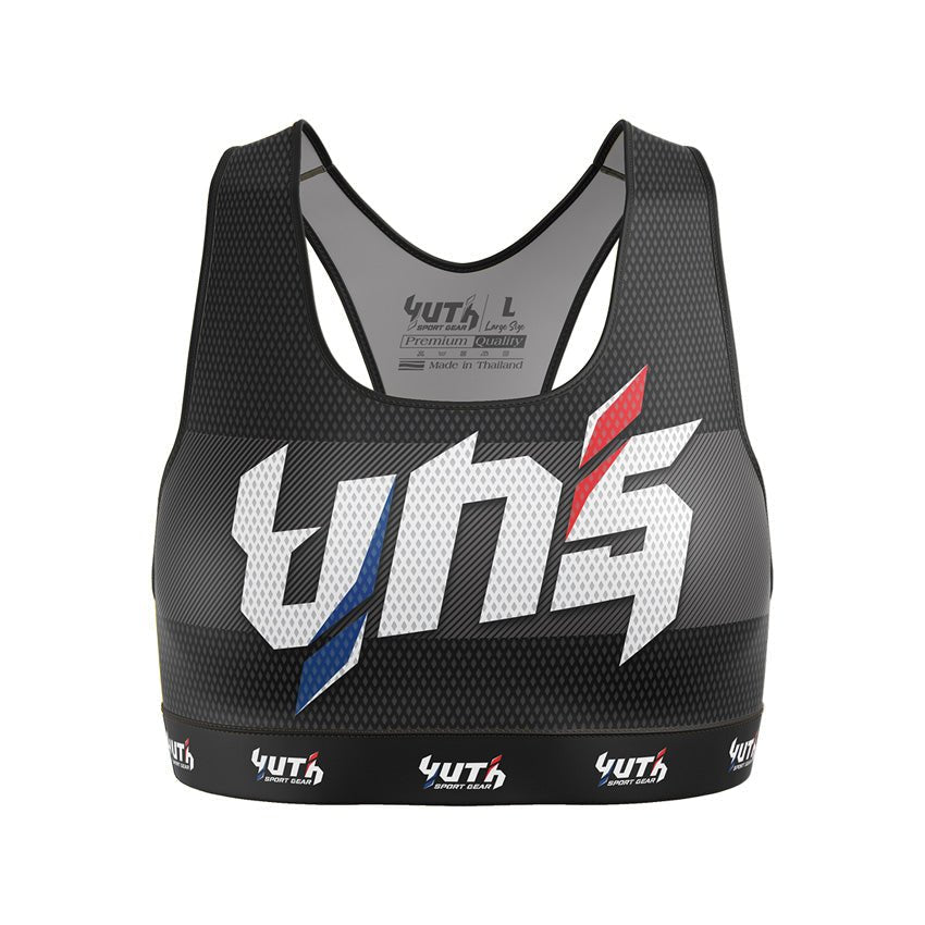 Black Yuth Thai Women's Sports Bra Front