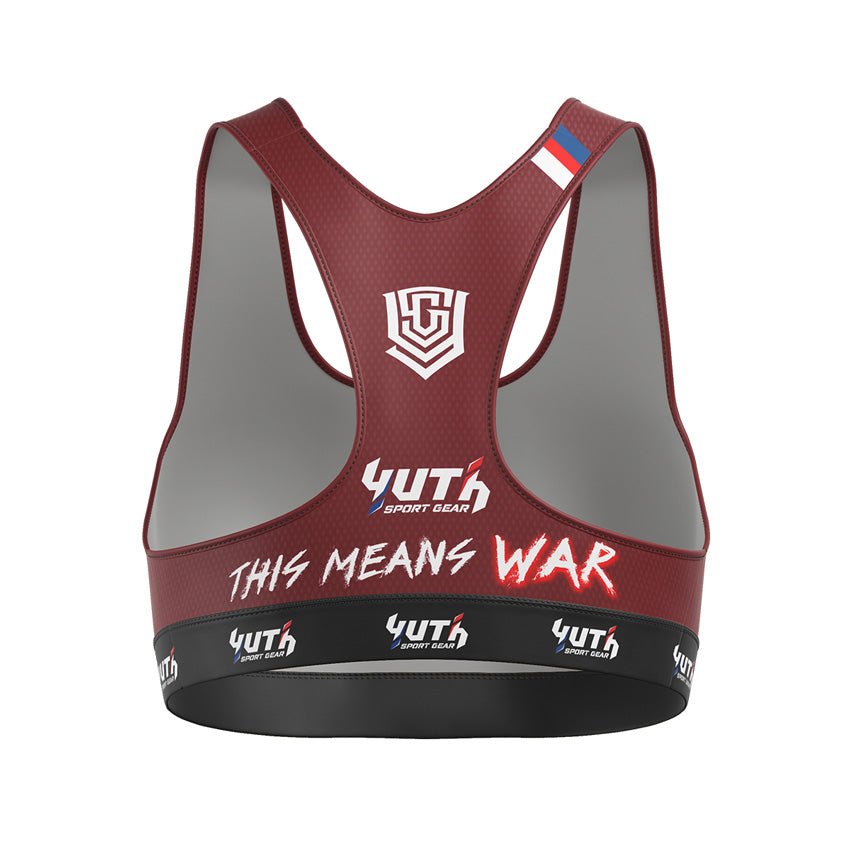 Maroon  Yuth Thai Women's Sports Bra Back