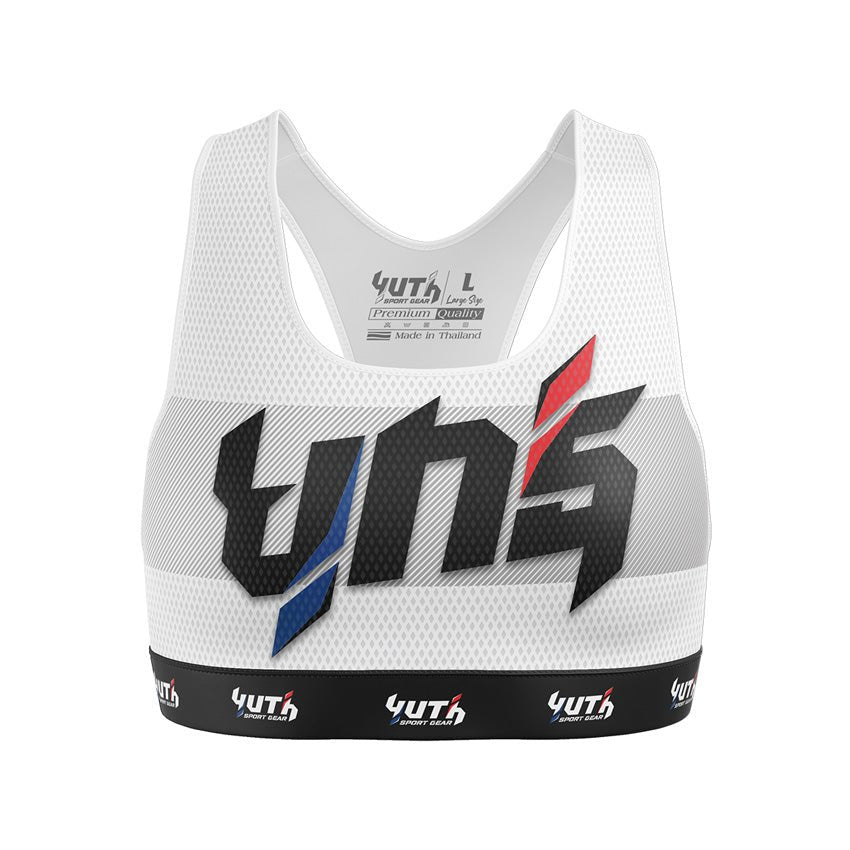 White Yuth Thai Women's Sports Bra Front