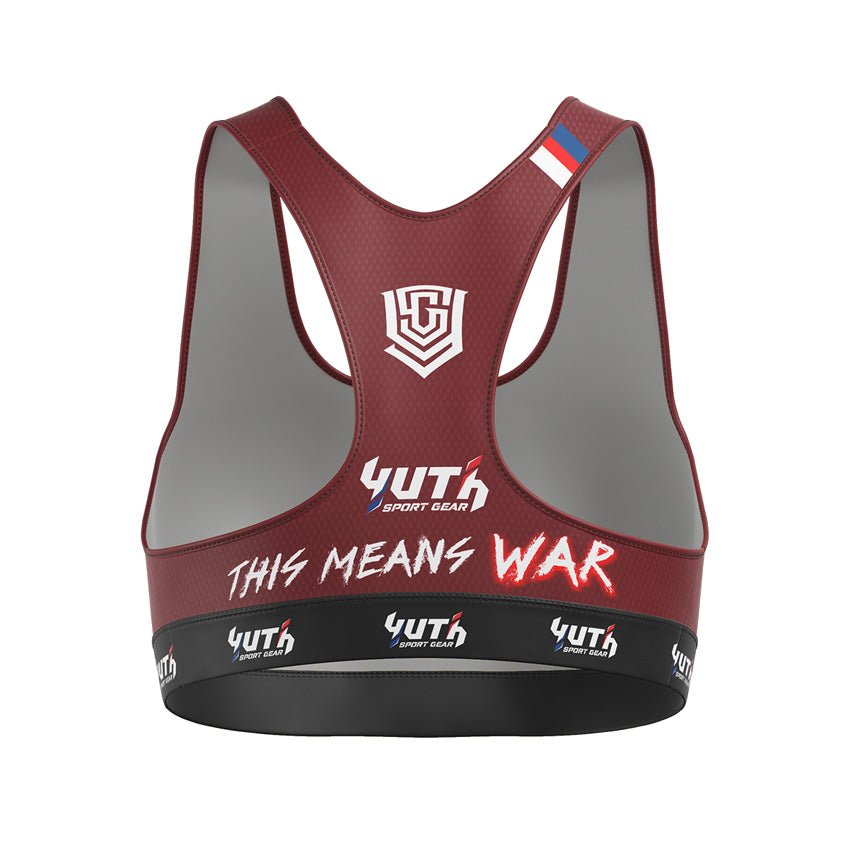 Maroon Yuth Women's Sports Bra Back