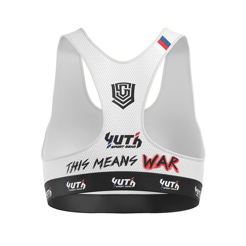 White Yuth Women's Sports Bra Back