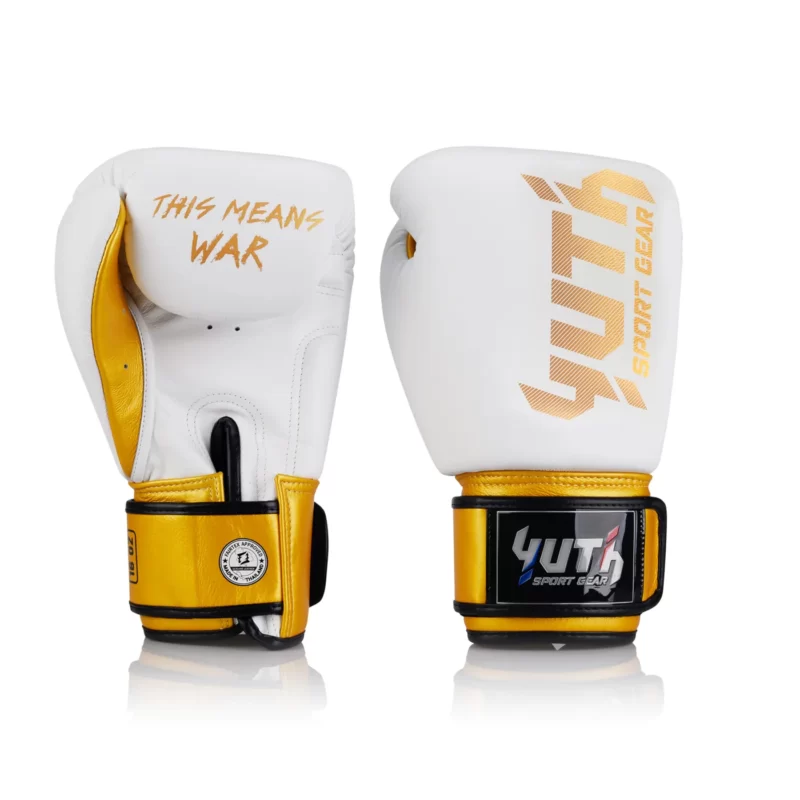 Yuth white gold boxing gloves